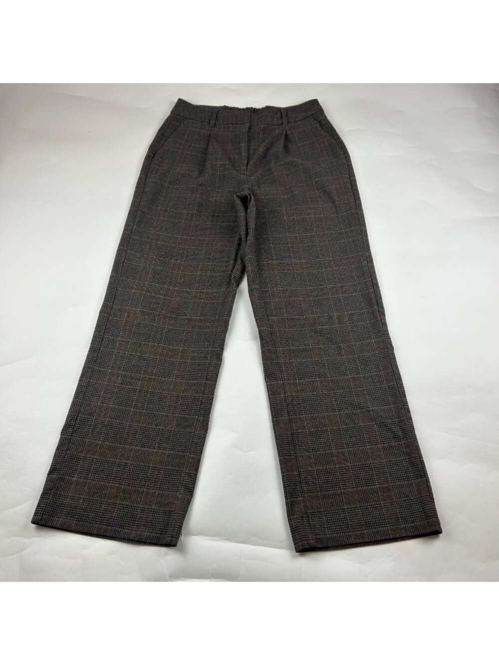 Old Navy Brown Plaid Taylor High Rise Wide Leg Trouser Pant M